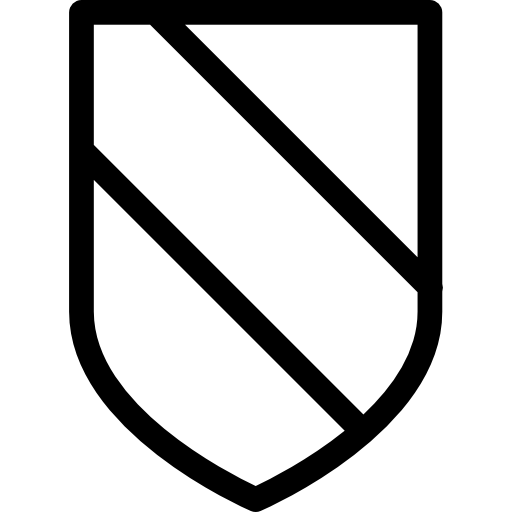 Shield with diagonal stripes